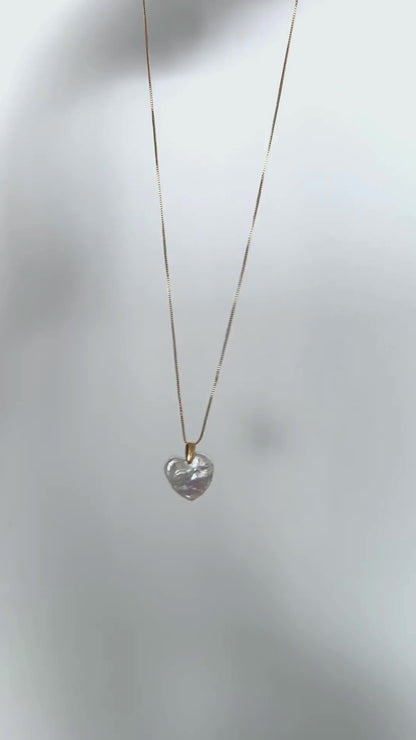 Large Heart Pendant Necklace - 18K Gold-Plated Sterling Silver & 14K Gold Clasp